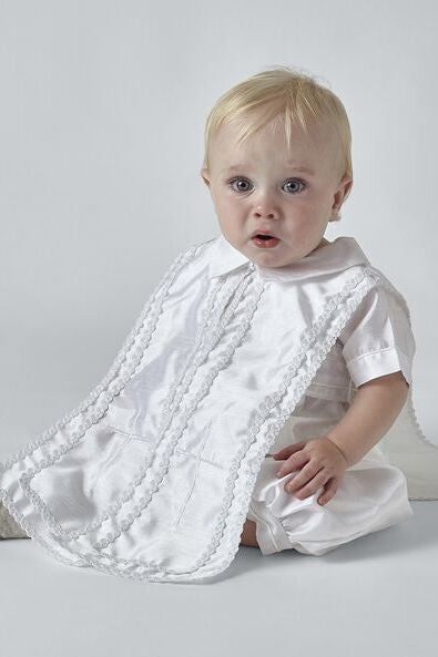 Baby Boys Christening White Romper Set - THEO - White