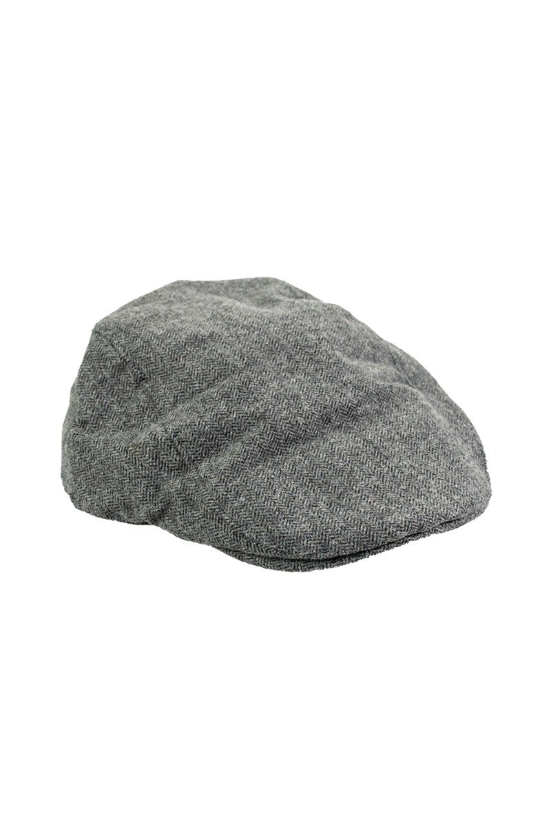 Casquette plate vintage en tweed pour hommes - MARTEZ - Gris