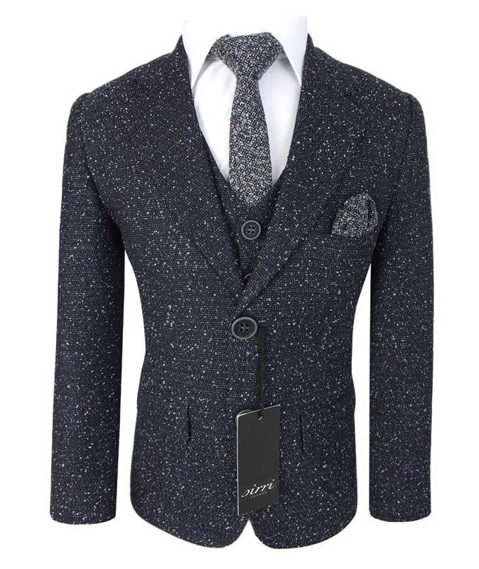 Costume en Tweed Tailored Fit avec Chino pour Garçons - COSMO Bleu Marine - Bleu Marine