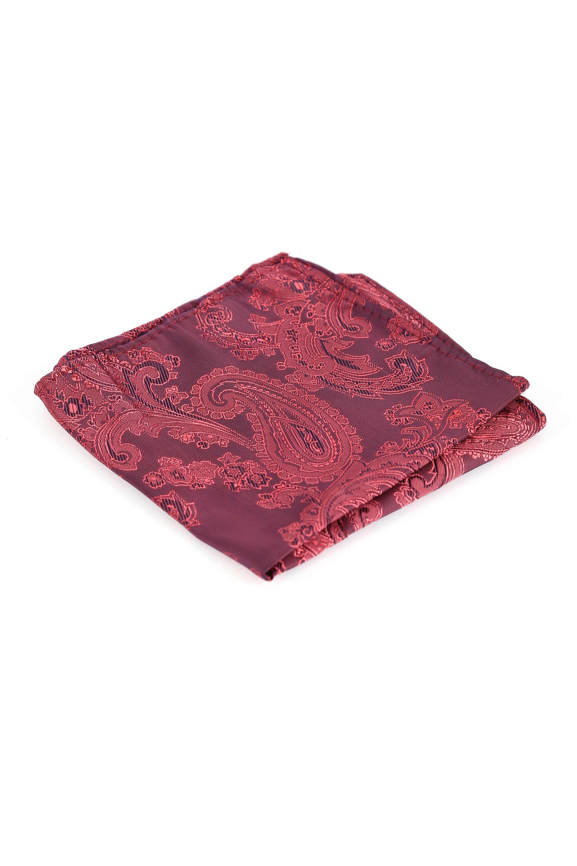 Ensemble cravate et boutons de manchette paisley pour hommes - Bourgogne