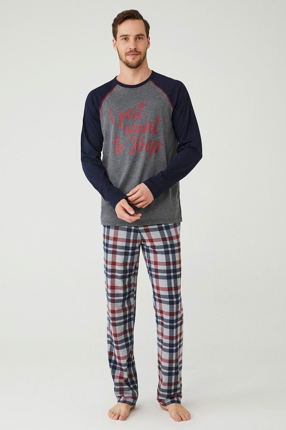 Pyjama Confortable en Coton pour Homme - Bleu Marine