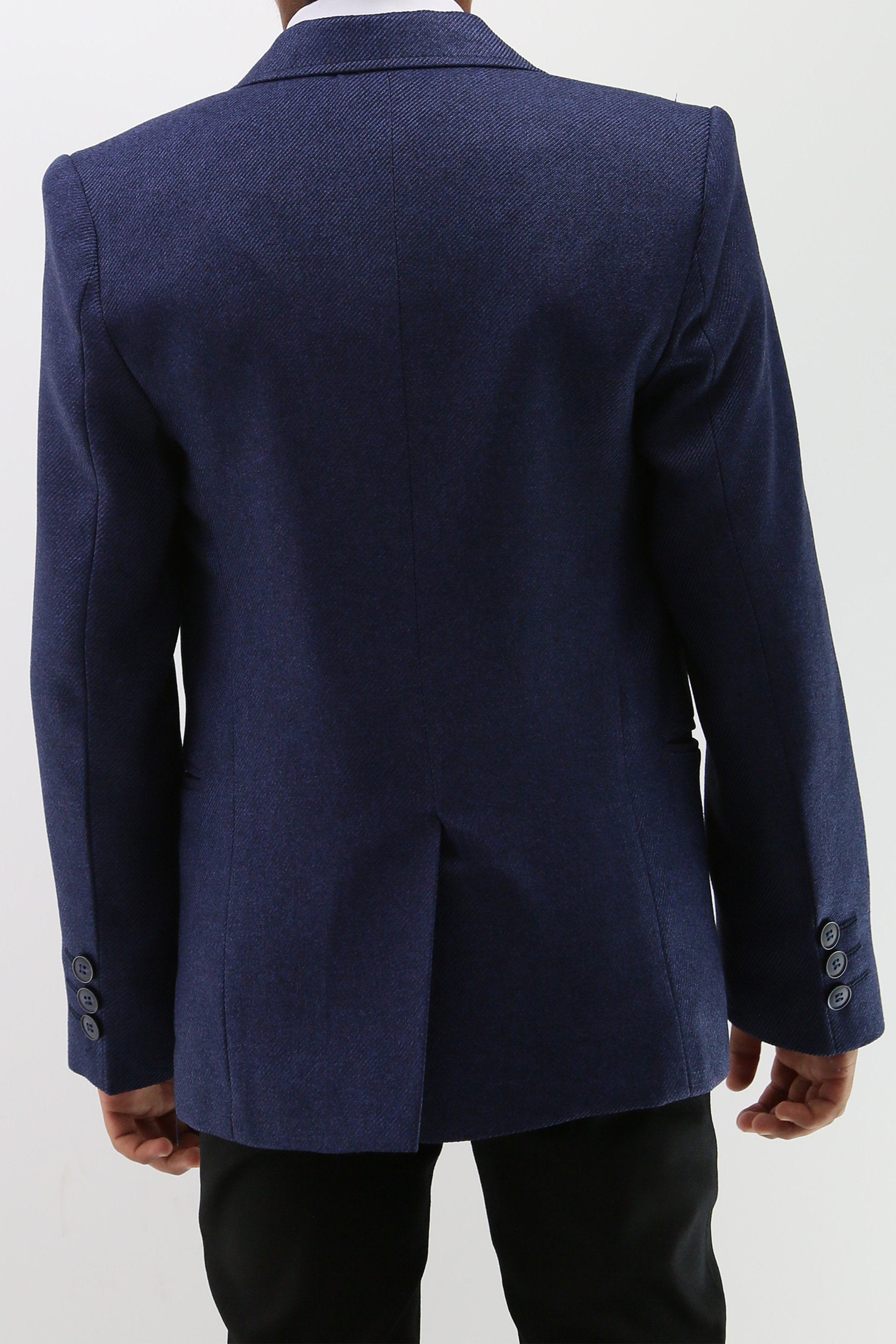 Veste de blazer texturée formelle pour garçons - Bleu Marine