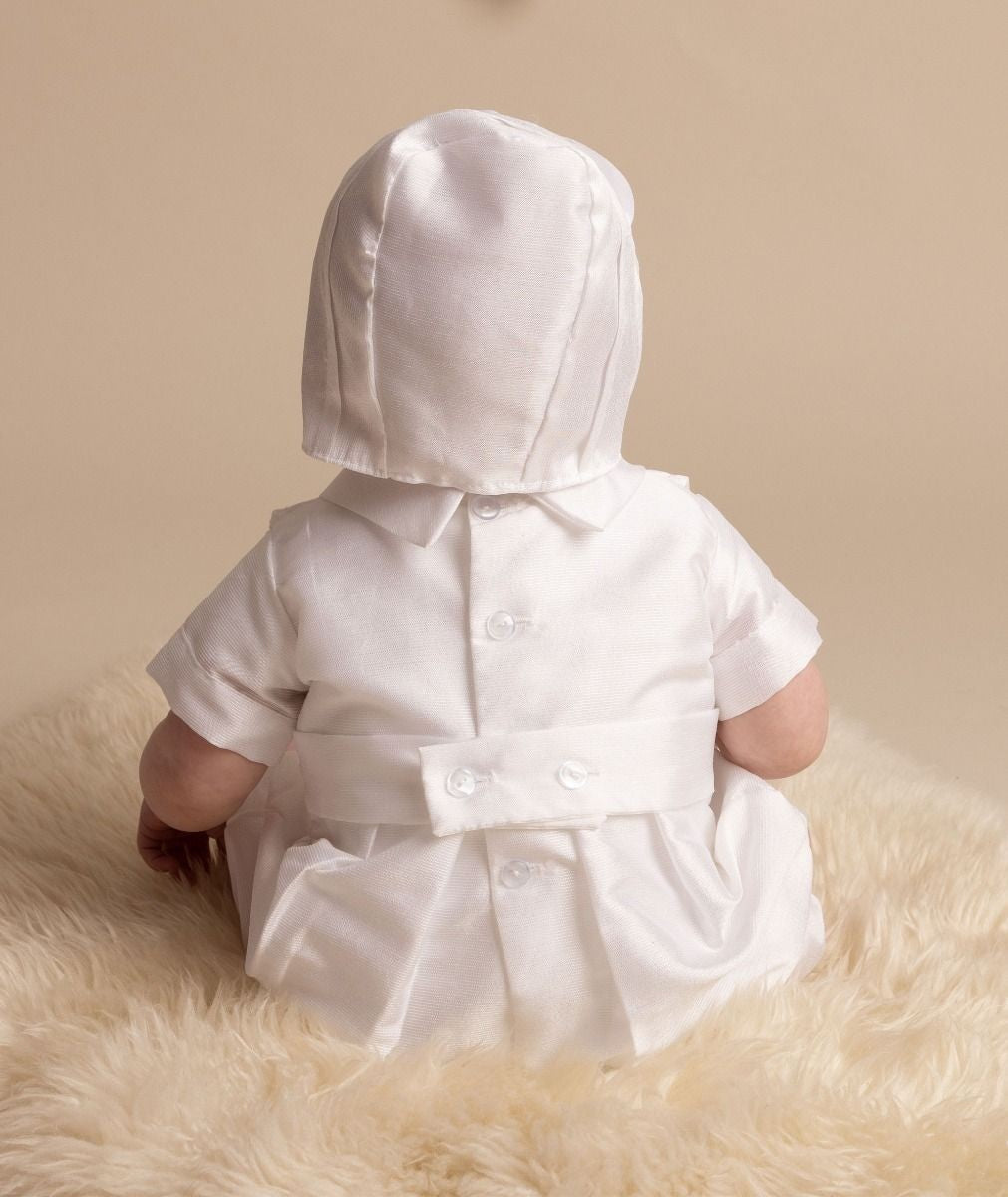 Combinaison de Baptême Blanc avec Bonnet pour Garçons - ARLO - Blanc