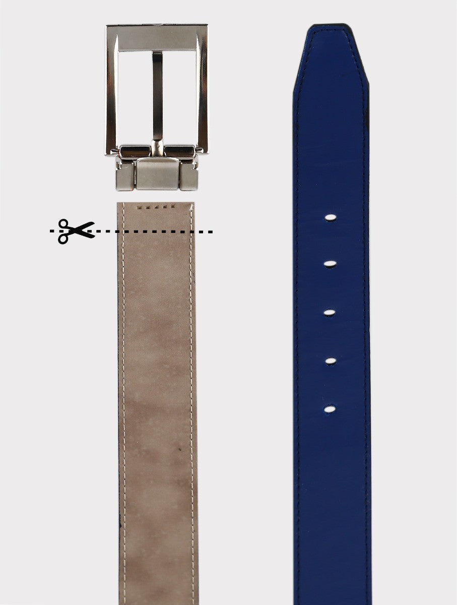 Ceinture en Cuir Brillant pour Garçons - Bleu Marine