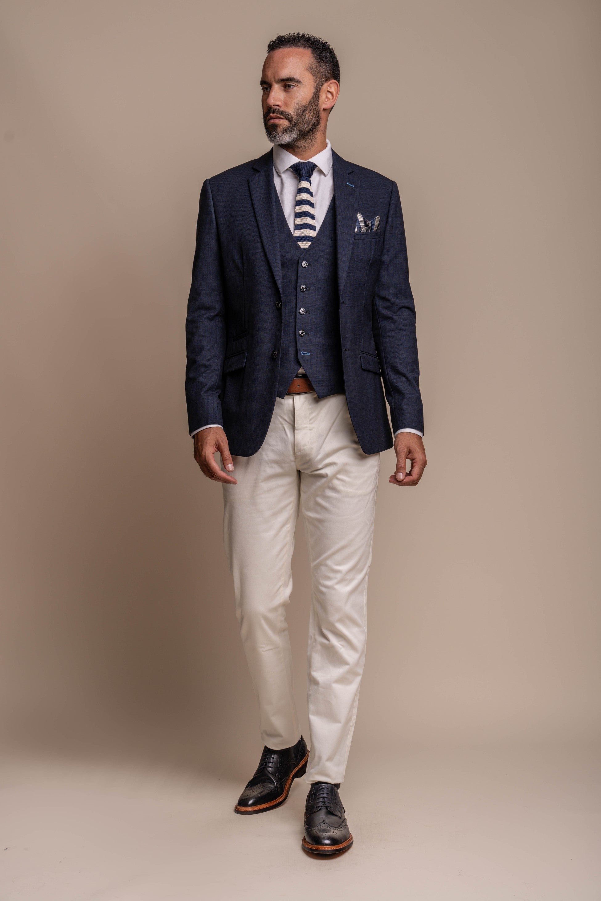 Men's Seeba Navy with Dakota Beige Chino- Combined Suit Set