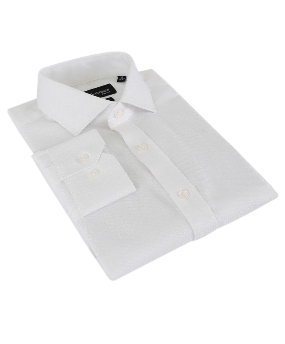 Chemise blanche ajustée à col français pour hommes - Bentley - Blanc