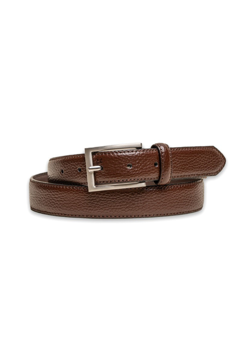 Ceinture de costume en cuir verni - Marron