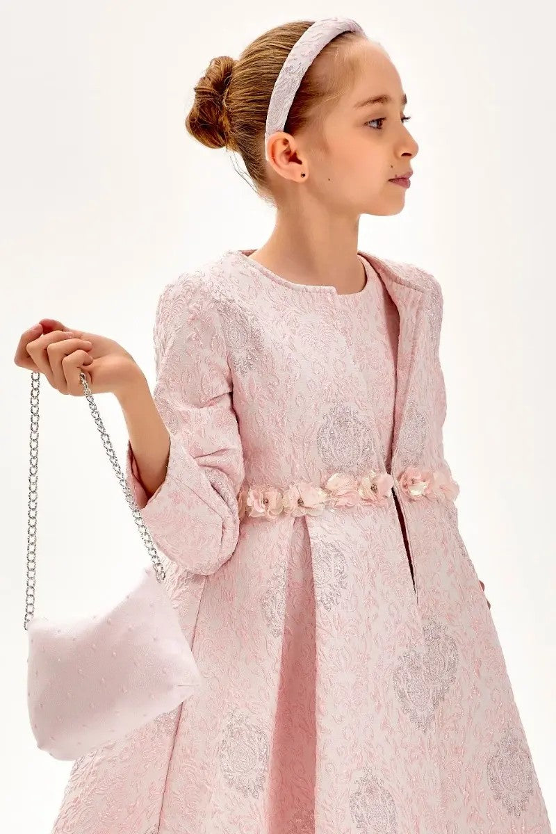 Ensemble de Robe à Motifs Roses pour Filles - Rose