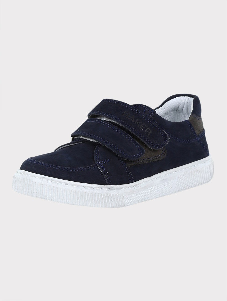 Jungen Wildleder Klettverschluss Sneakers - Navyblau - Grau