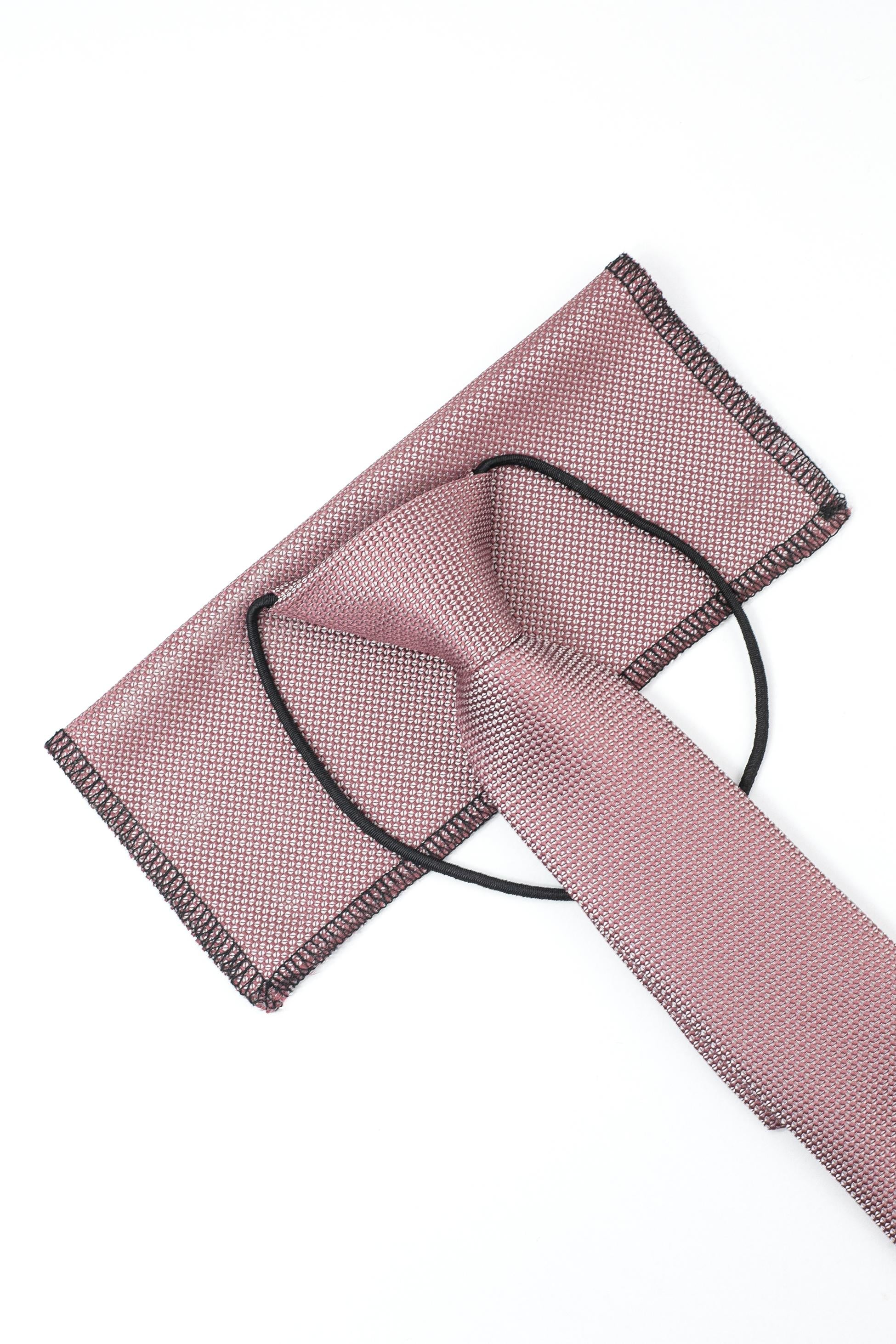 Boys’ Jacquard Tie & Hanky Set with Elastic Strap - Dusty Rose