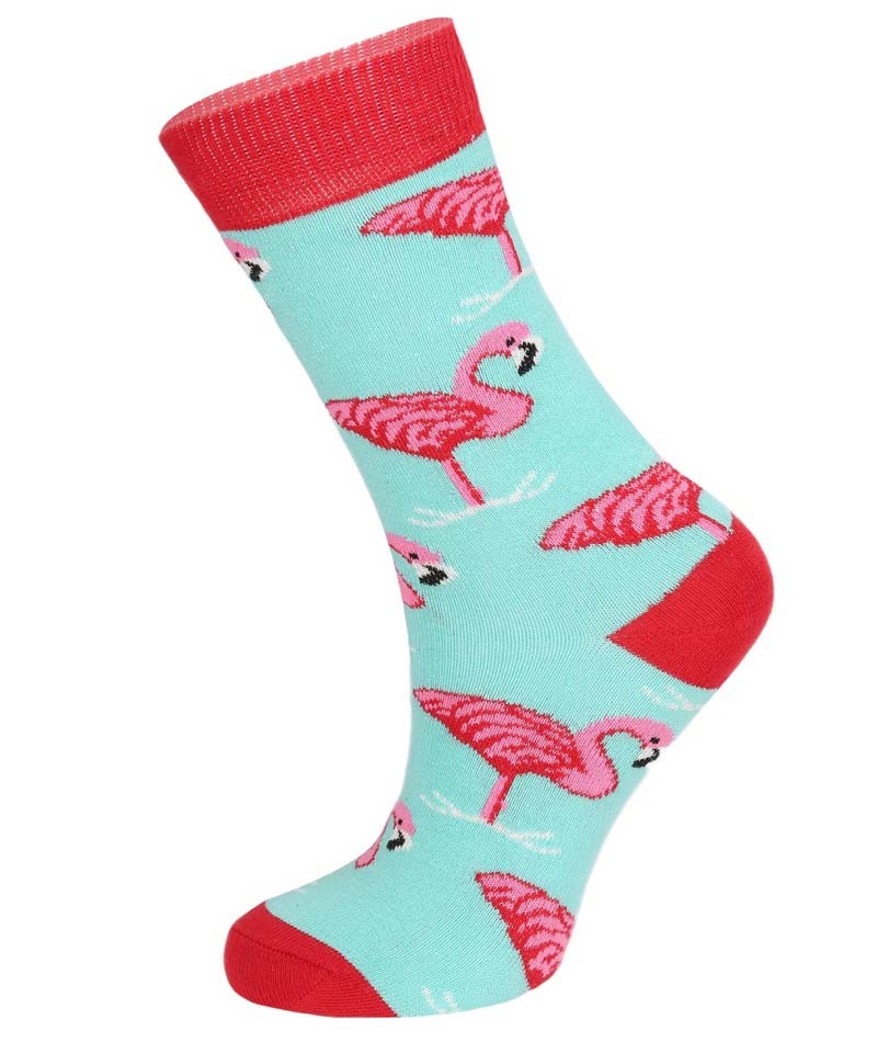 Unisex Kinder Flamingo Socken - Novelty - Pink - Mint