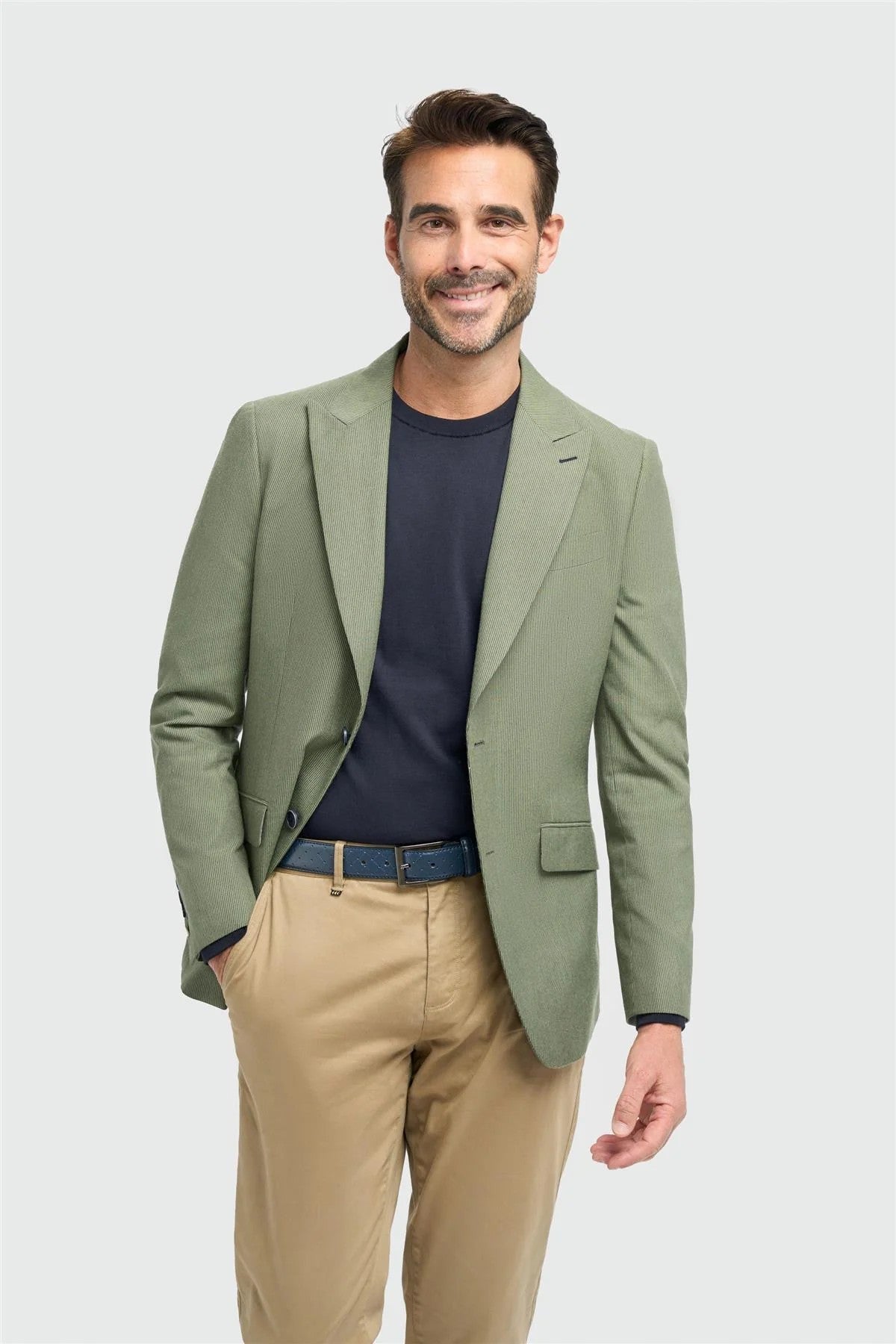 Blazer texturé vert olive pour hommes - Cristo - Vert