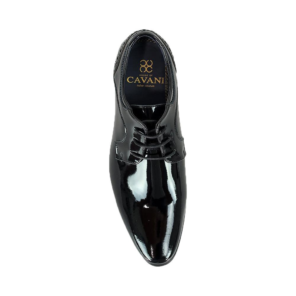 Men's Patent Lace up Tuxedo Shoes - SCOTT Black - Black