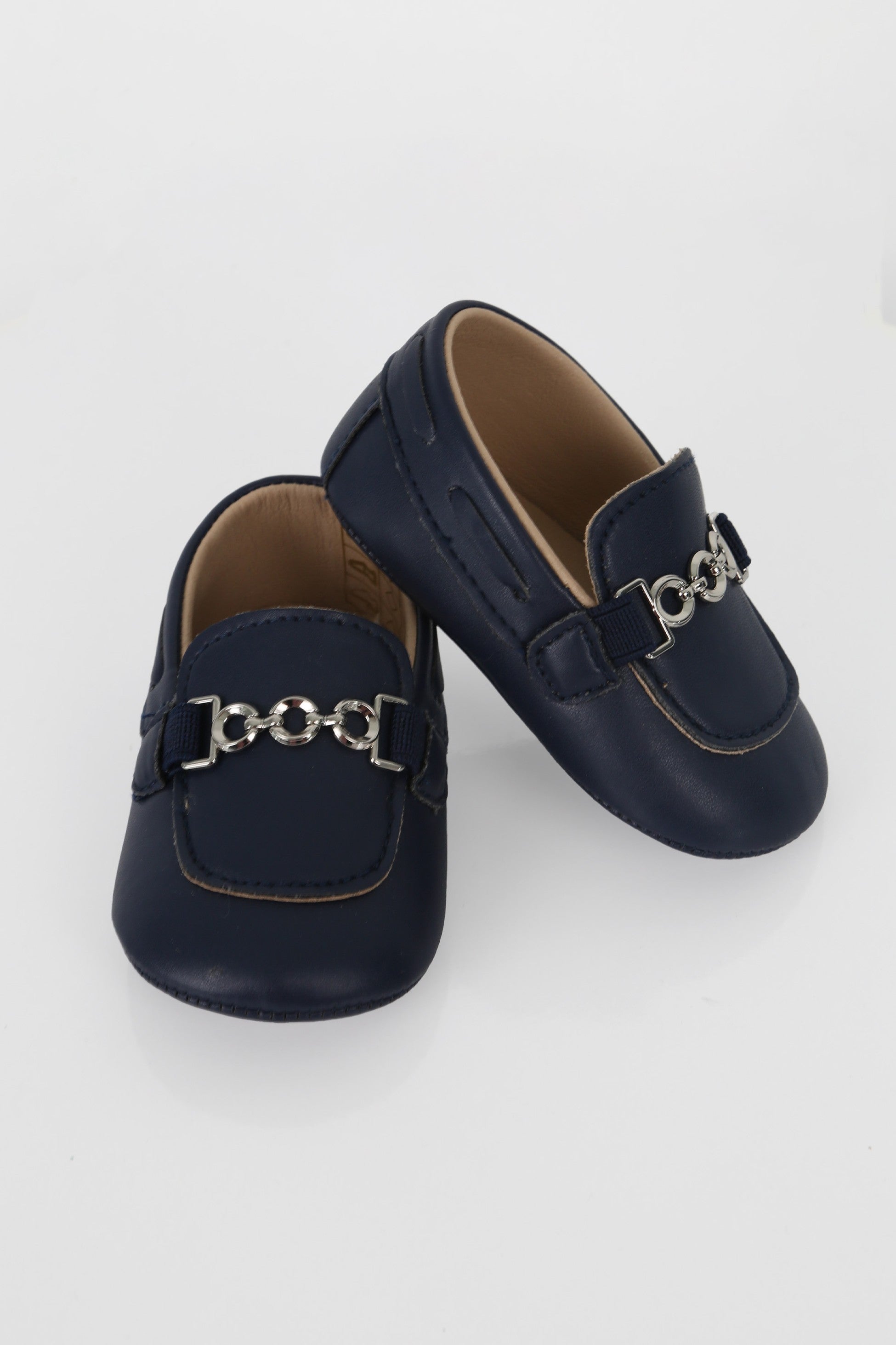 Baby Boys Pre-walker Loafer with Metal Charm - ALDOLFO - Navy Blue