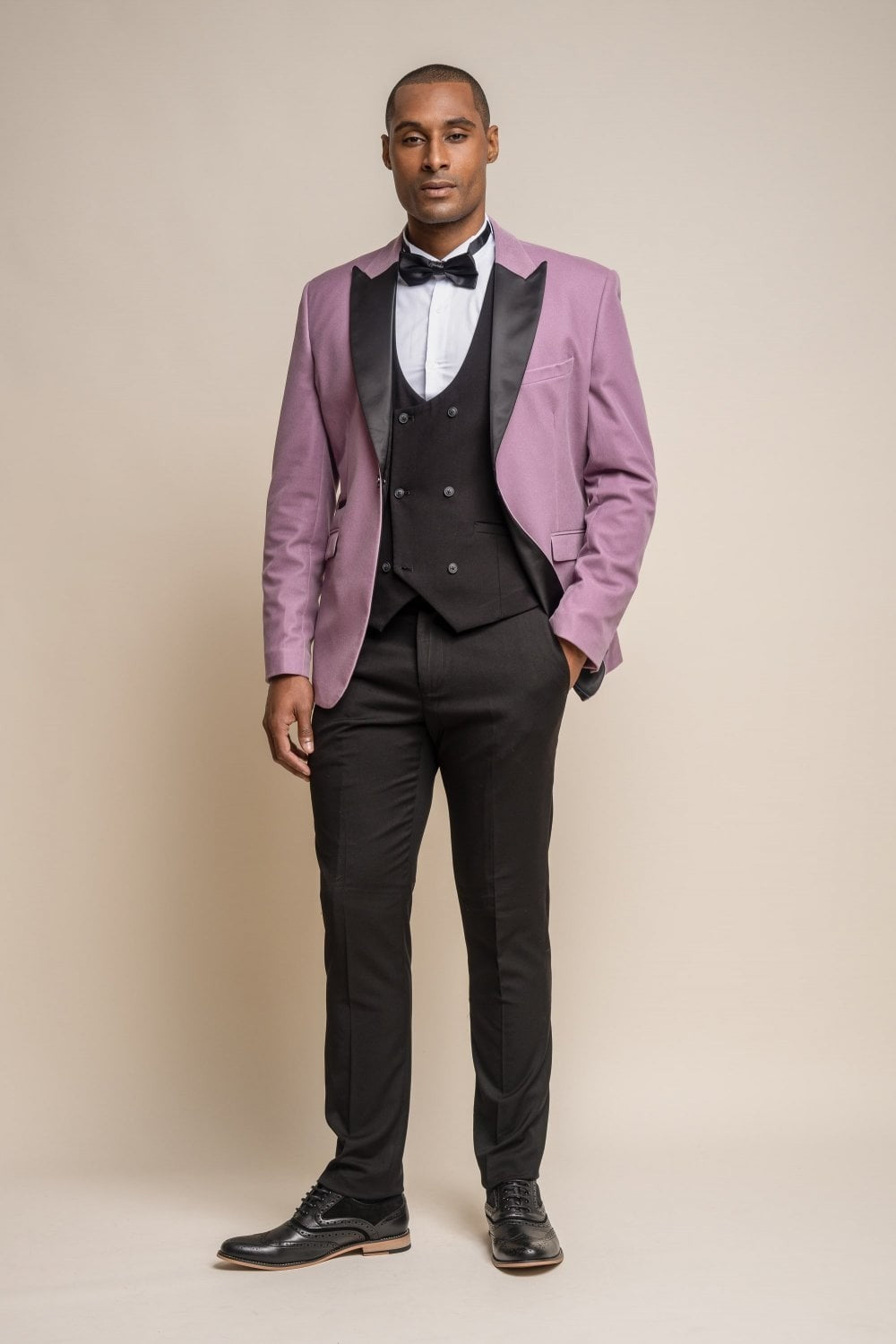 Herren Slim Fit Samt Smoking Blazer - ROSA - Lavendel