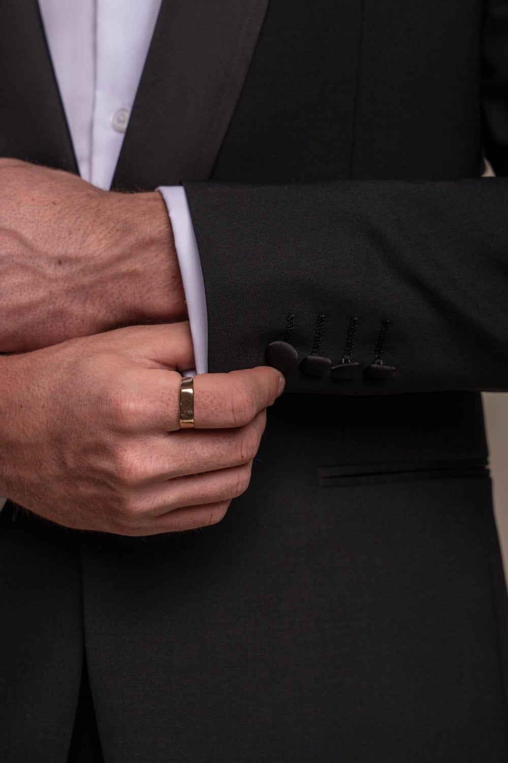 Costume de dîner en laine mélangée ajusté pour hommes - ASPEN - Noir