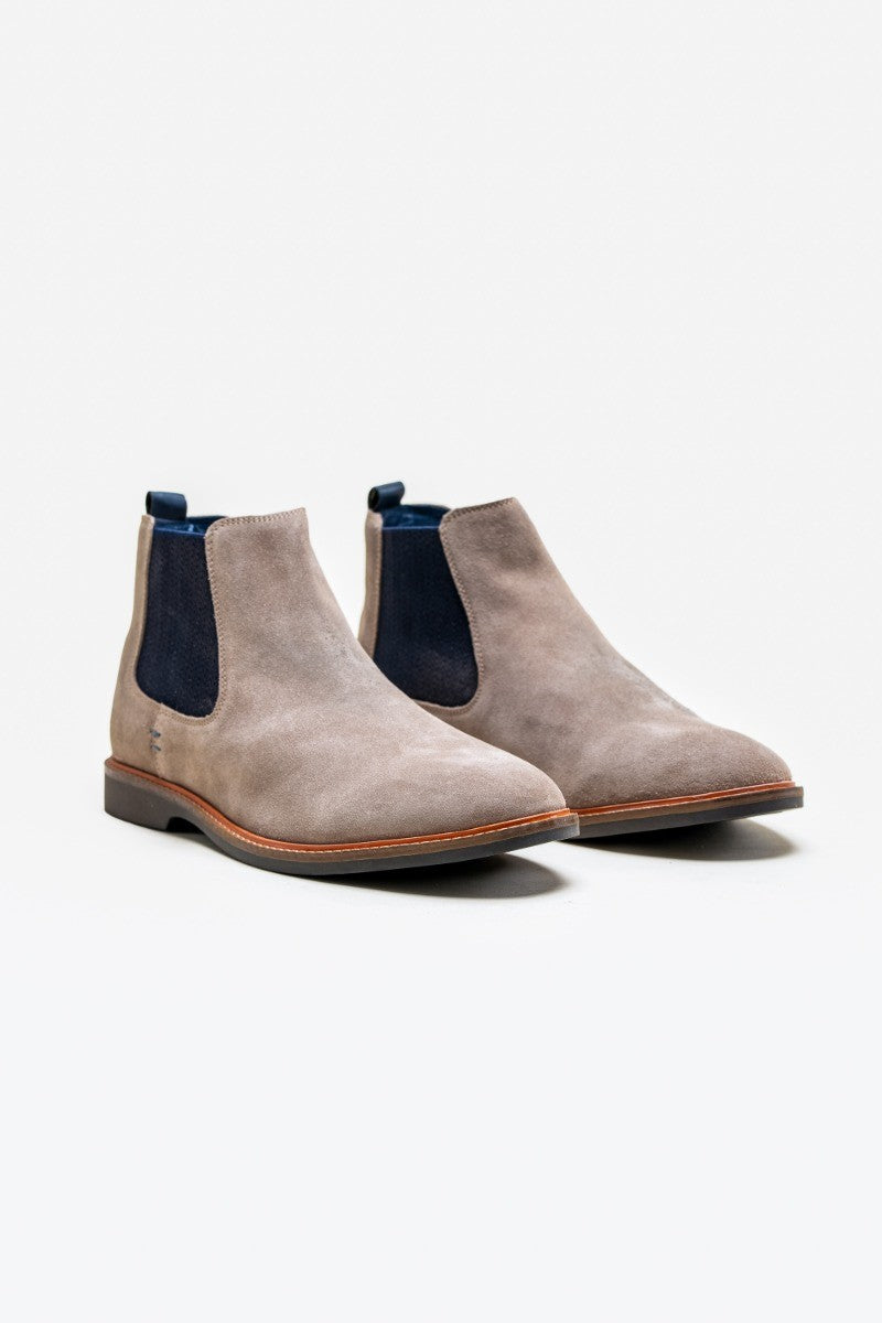 Herren Wildleder Niedrige Slip-On Chelsea Boots - ARIZONA - Steingrau