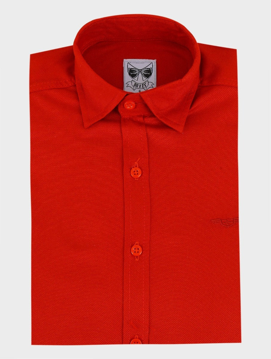 Jungen Baumwoll Slim Fit Oxford Hemd - RYAN - Rot