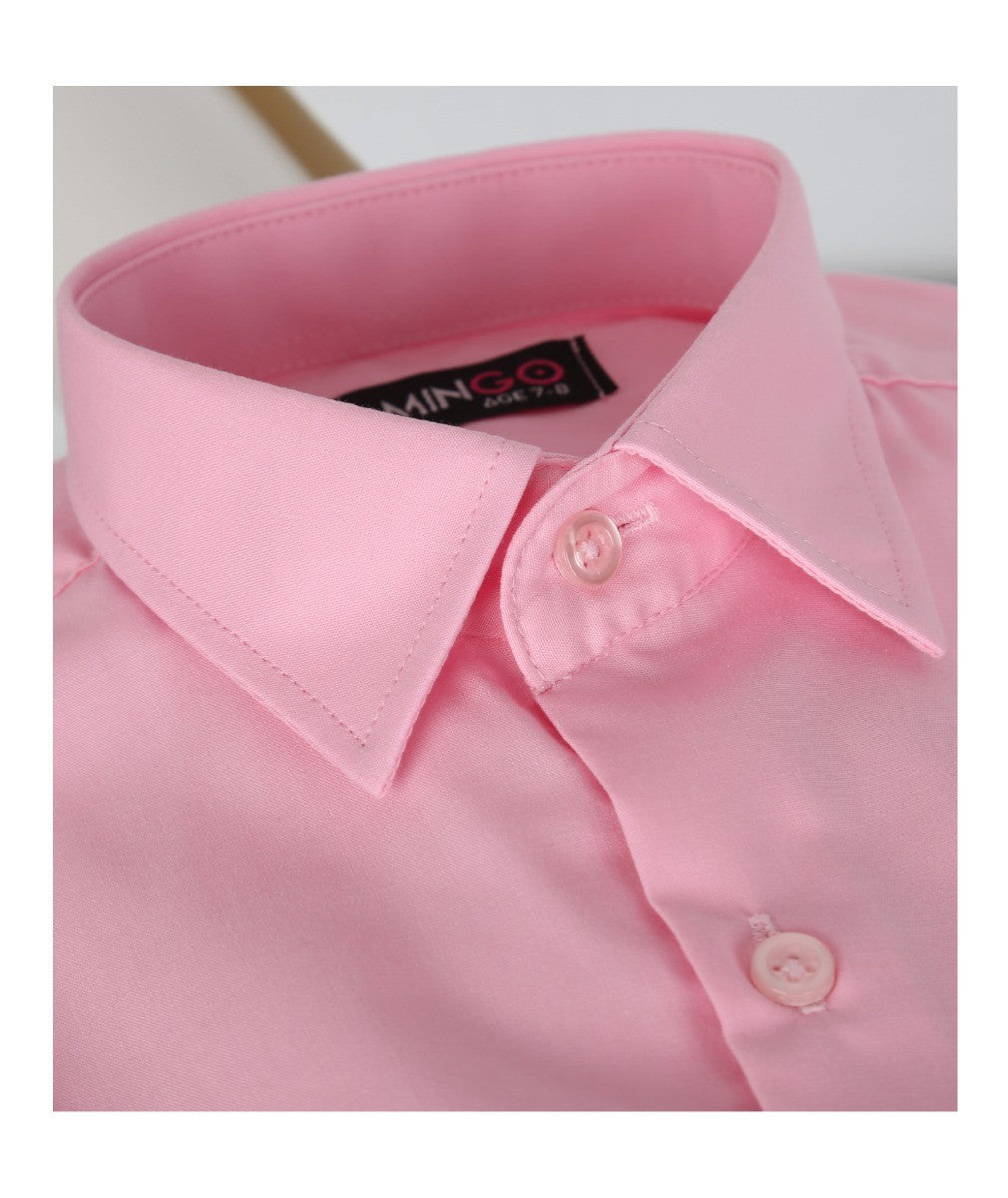 Boys Cotton Blend Formal Shirt - Pink