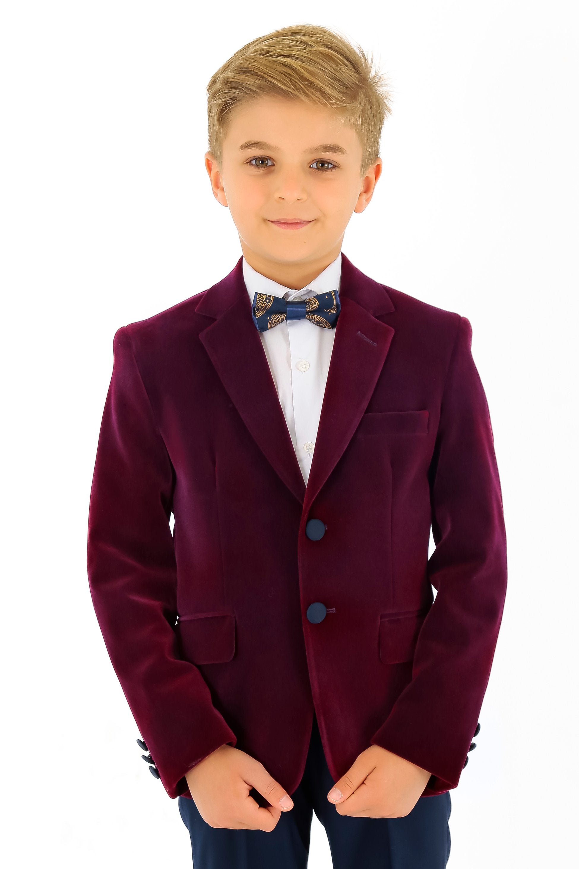 Jungen Samt Slim Fit Formal Blazer - Hackney - Lila