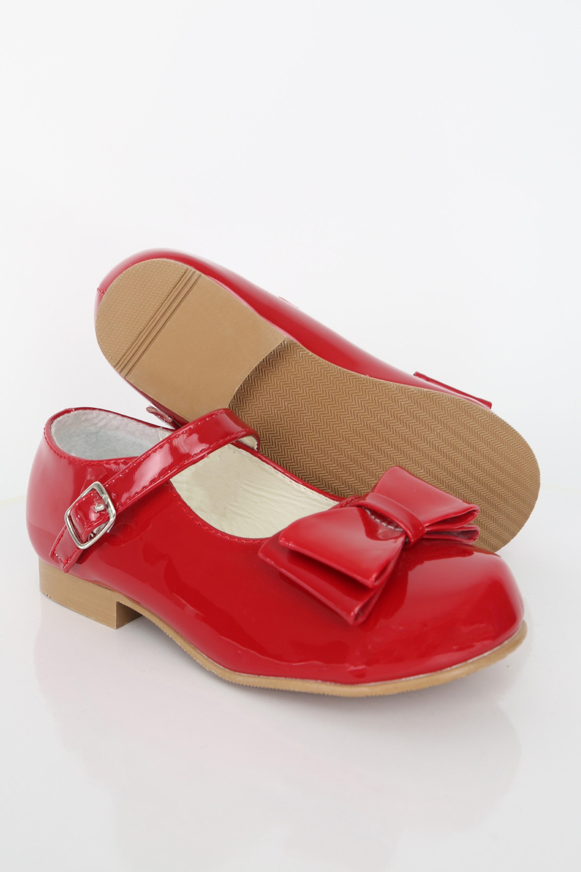 Chaussures Mary Jane Vernies avec Nœud pour Filles - LIYA - Rouge