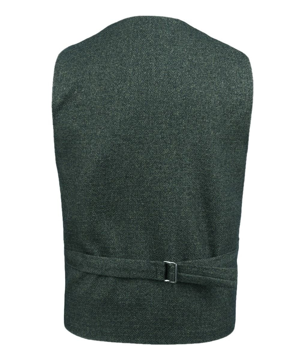 Gilet Double Boutonnage en Tweed à Motif Chevron pour Hommes et Garçons - ALPINI - Vert