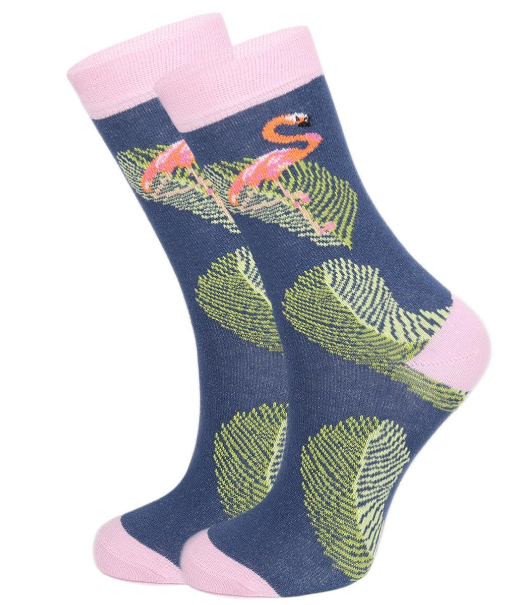 Unisex Kinder Flamingo Socken - Novelty - Blau - Grün - Pink