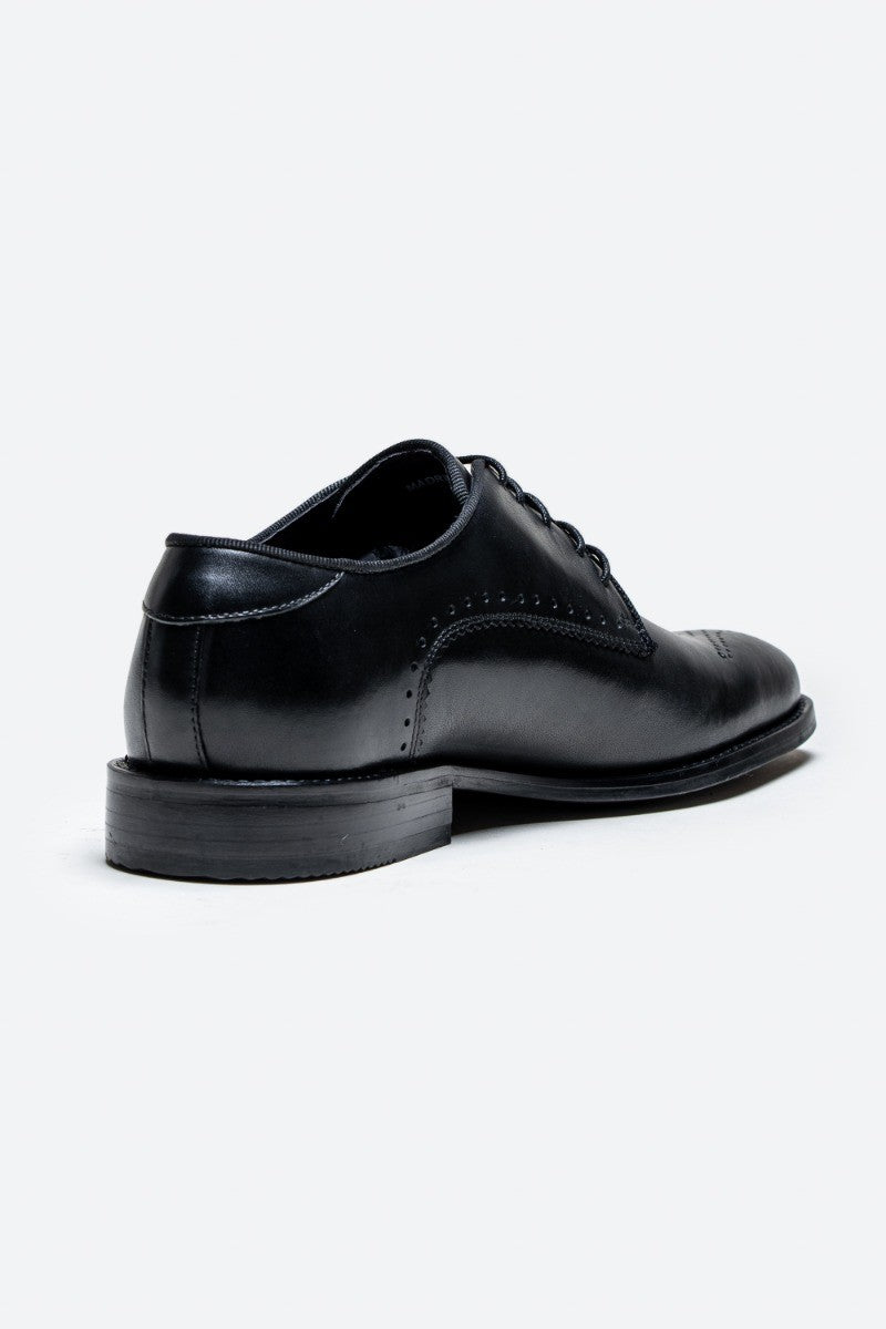 Chaussures habillées en cuir brogue à lacets pour hommes - MADRID - Noir