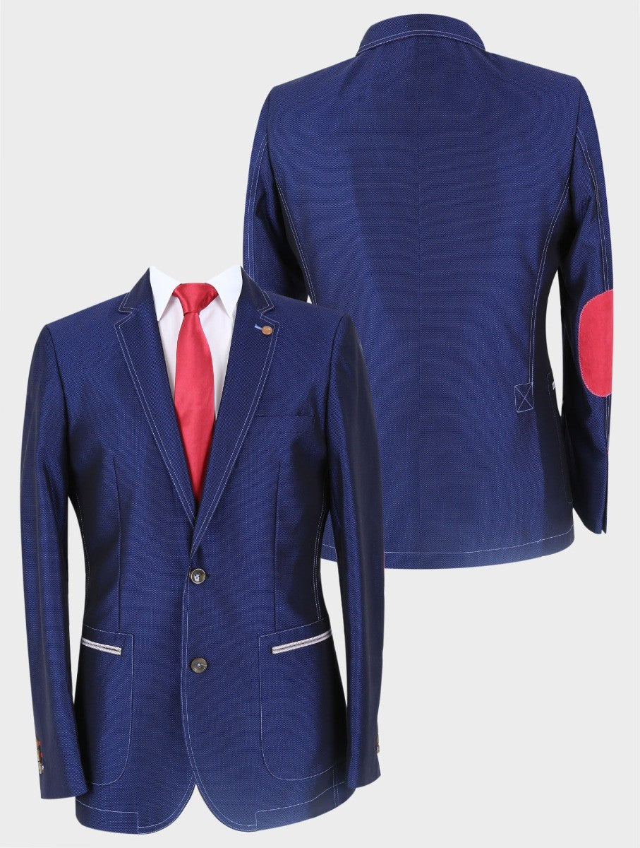 Blazer décontracté ajusté bleu marine pour hommes - TONY Accardo - Bleu Marine