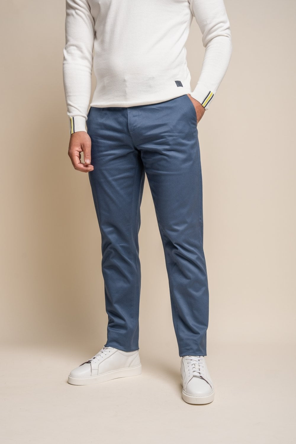 Pantalons chino en coton pour hommes - DAKOTA - Bleu Cobalt