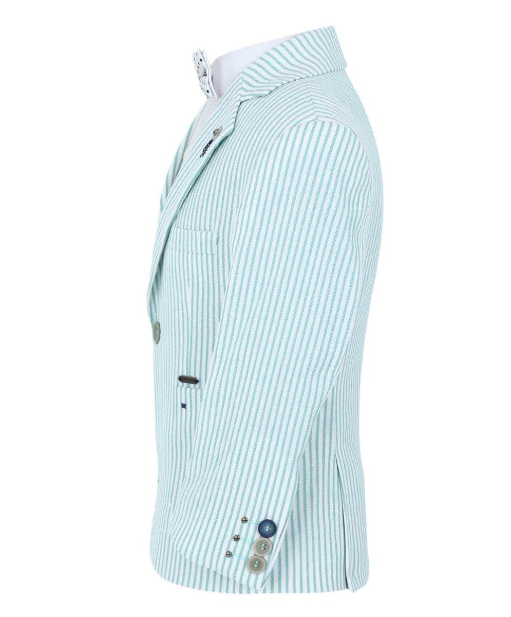 Jungen Slim Fit Nadelstreifen Boating Blazer - Grün