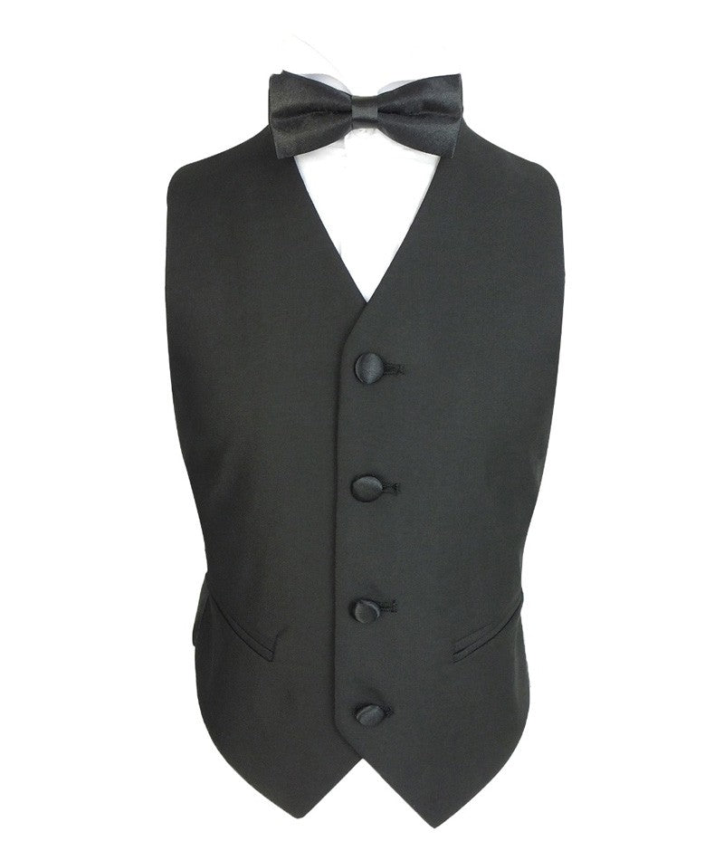 Costume de Smoking à Passepoil Slim Fit pour Garçons - Noir