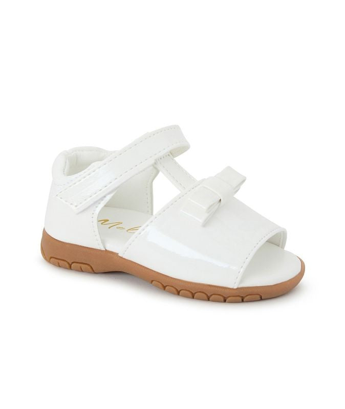 Girls Patent Bow Sandals – AMANDA - White