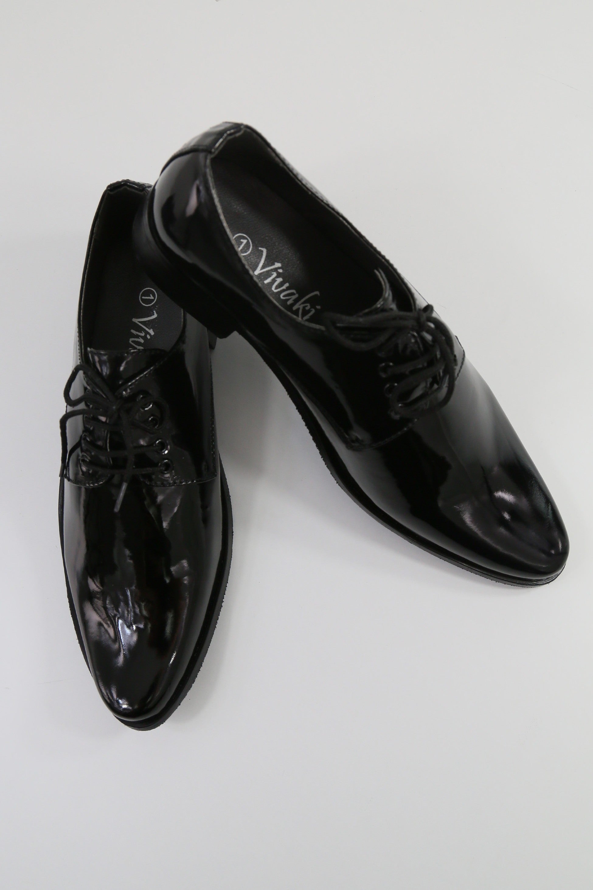 Chaussures Derby en cuir verni pour garçons - GEORGE - Noir