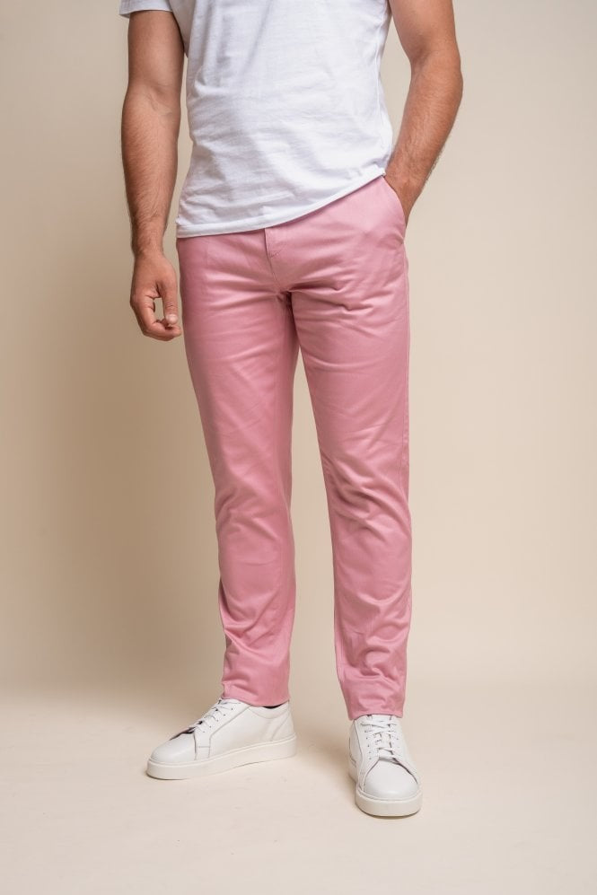 Chino décontracté en coton pour hommes - DAKOTA - Rose