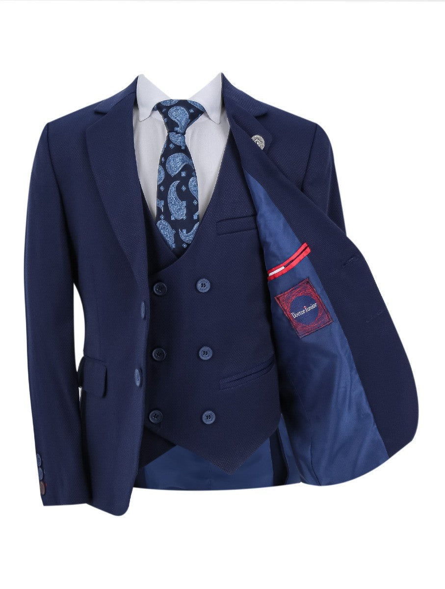 Boys Slim Fit Formal Suit - Royal Blue