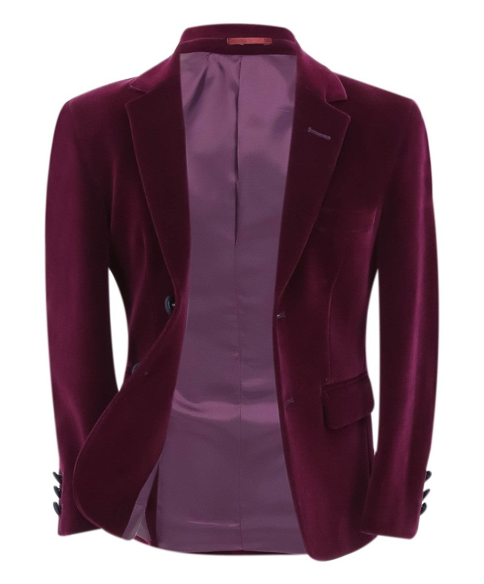 Blazer Formel Slim Fit en Velours pour Garçons - Hackney - Violet