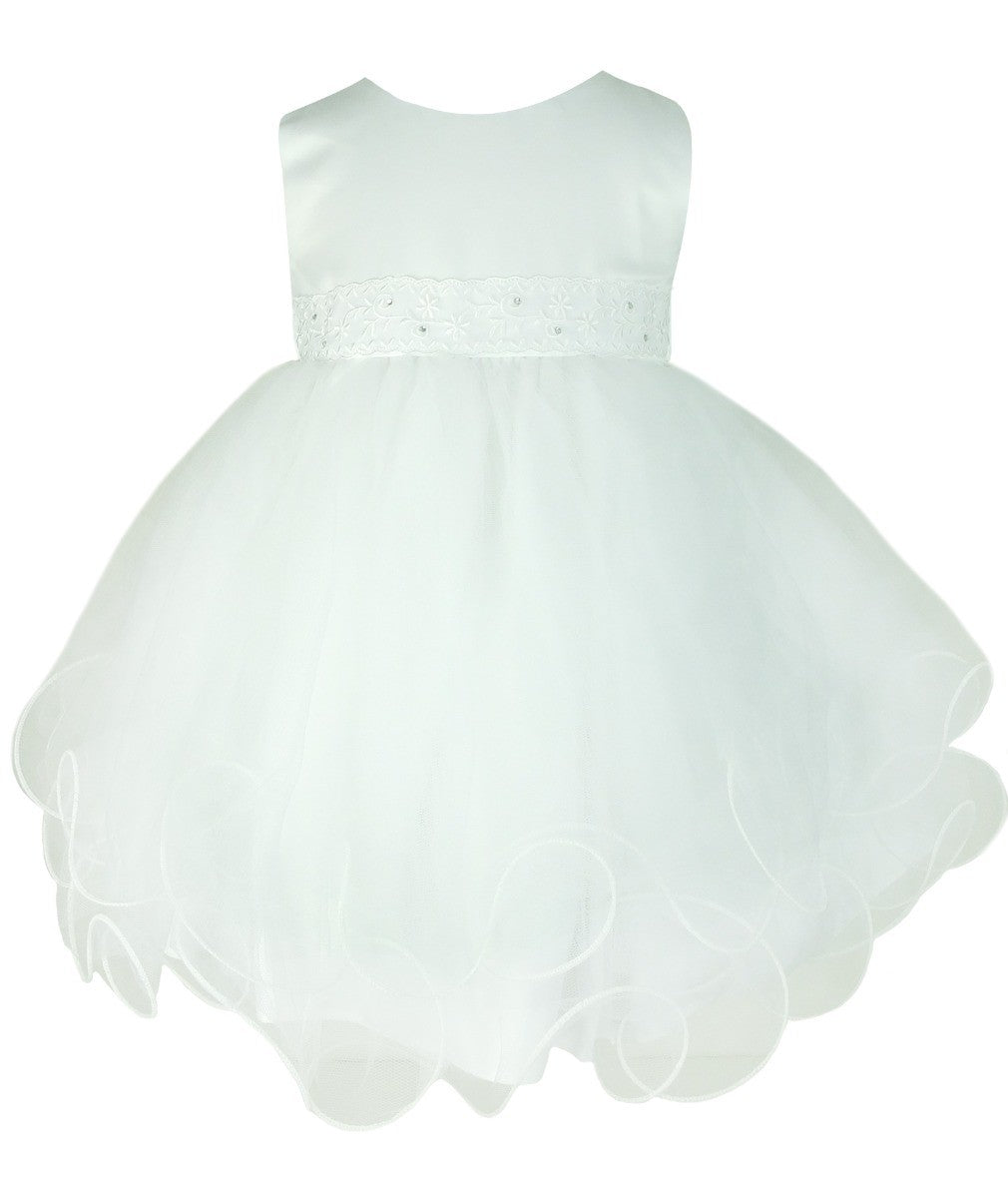 Girls Christening Wedding Dress with Butterfly Bolero Jacket - White