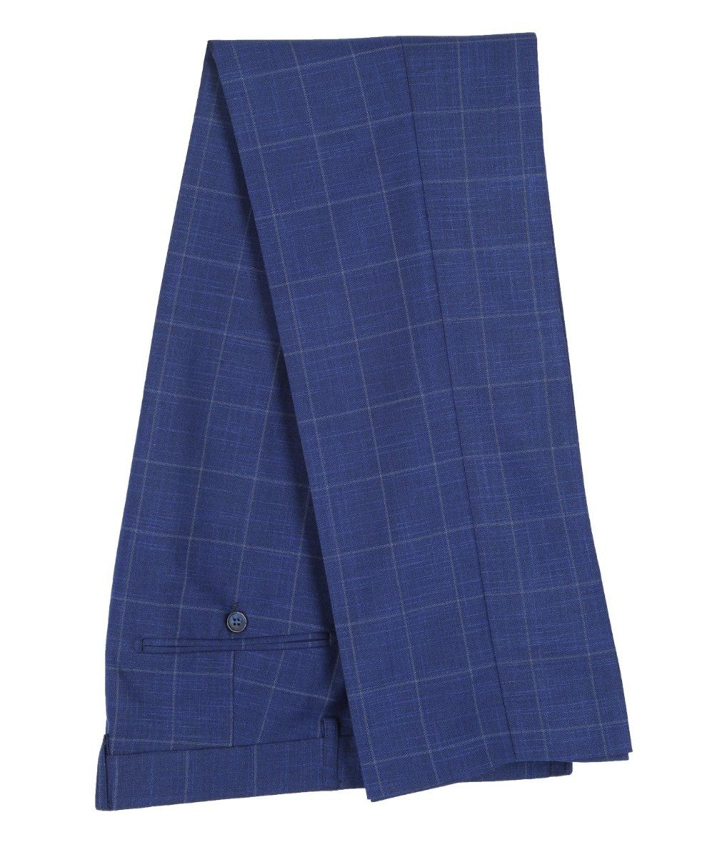 Pantalon à Motif Windowpane pour Homme - ROVER Blue - Bleu