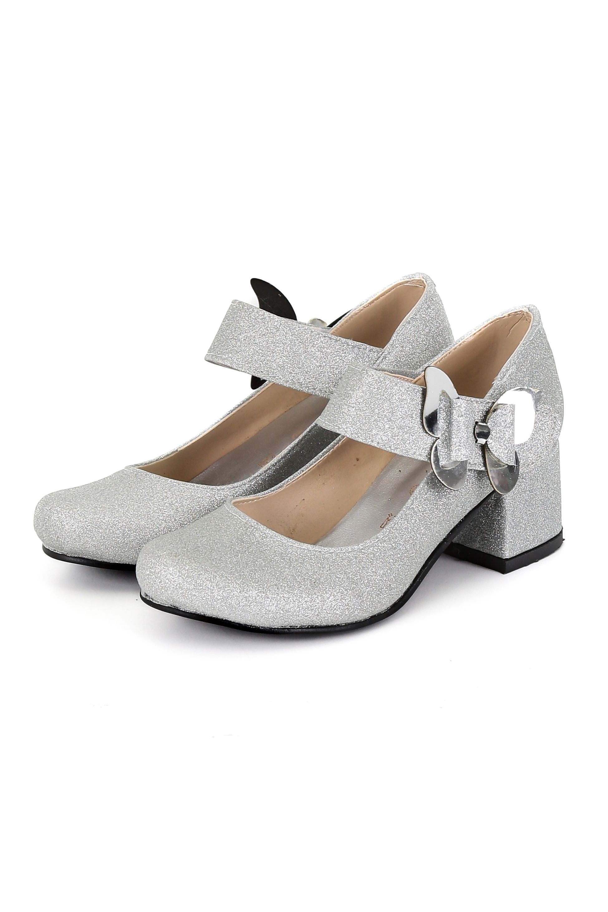 Chaussures Mary Jane Pailletées à Bloc Talon pour Filles - AITANA - Argent