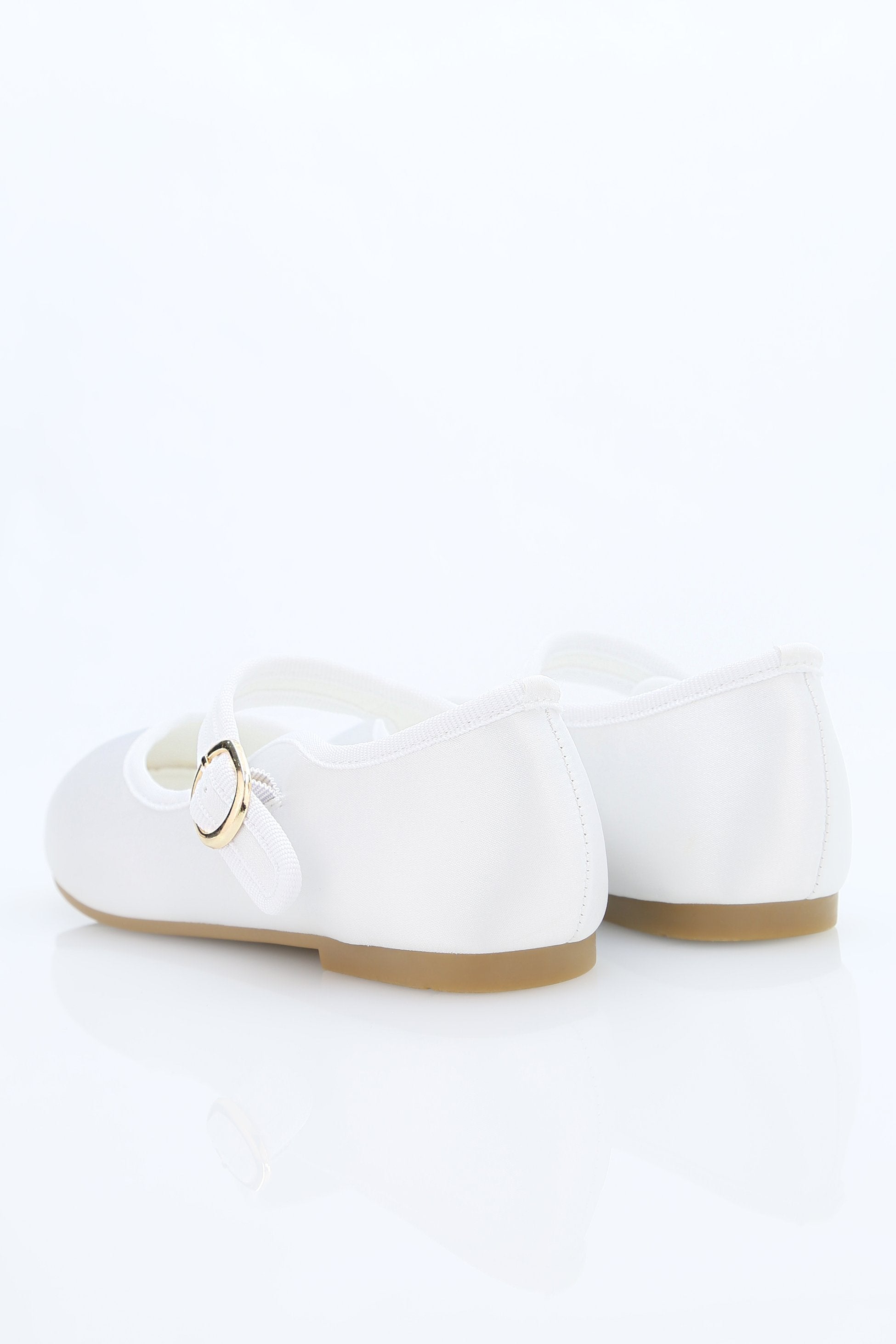 Chaussures de communion en satin Mary Jane pour filles - HANA - Blanc