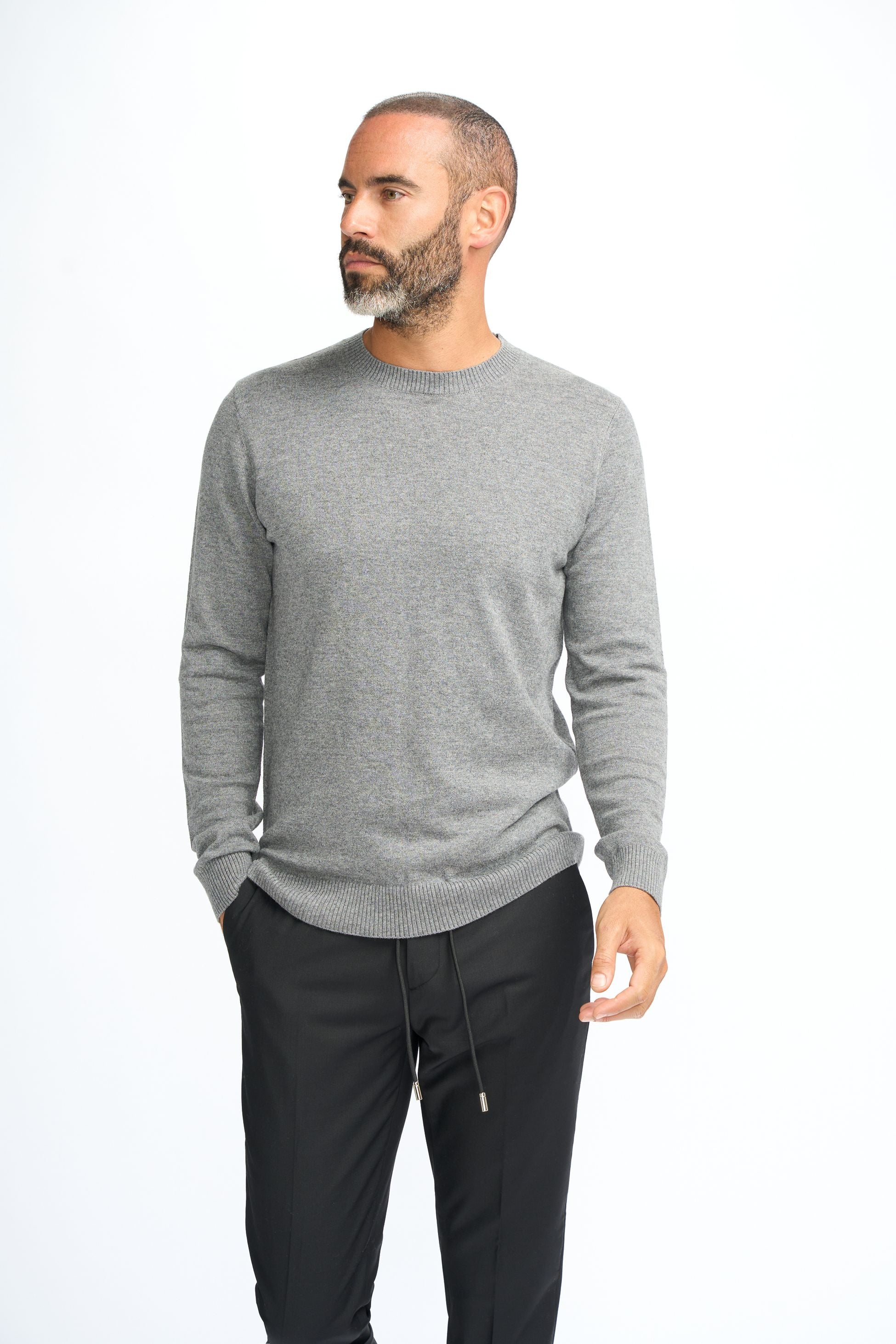 Pull en mélange laine gris pour hommes - Connall - Gris