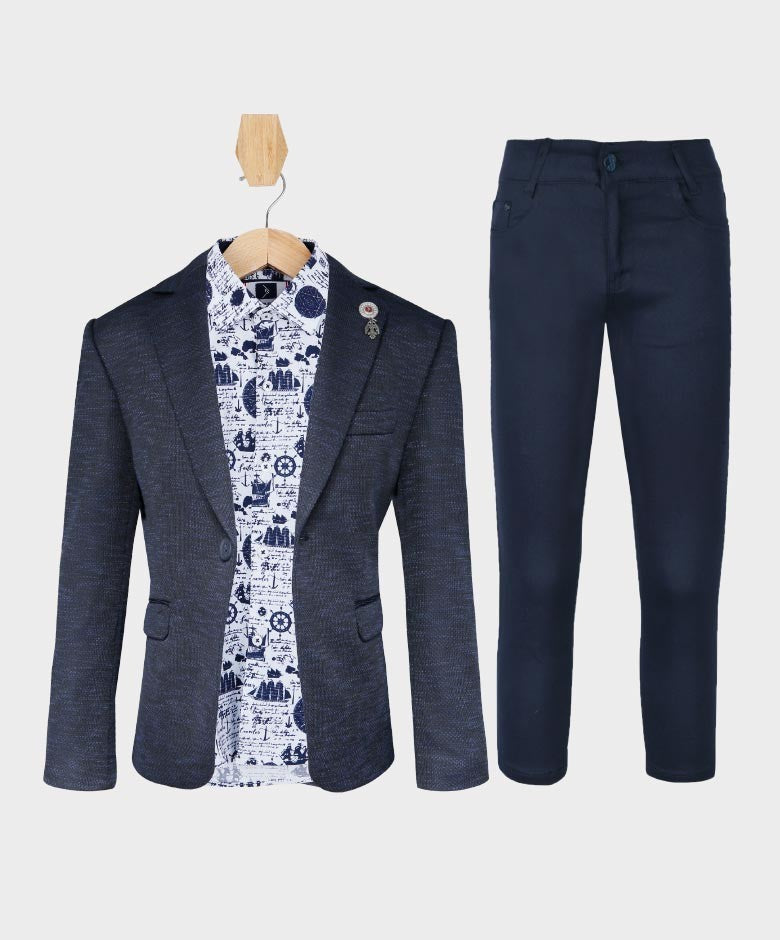 Ensemble Costume Combiné Slim Fit pour Garçons - Bleu Marine