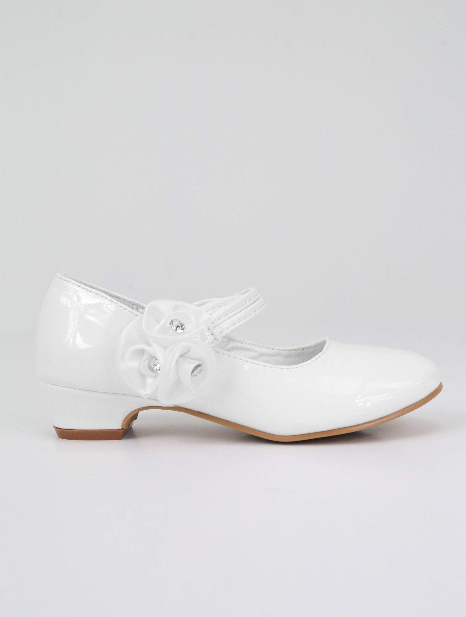 Girls' Mary Jane Low Heal Patent Dress shoes - White