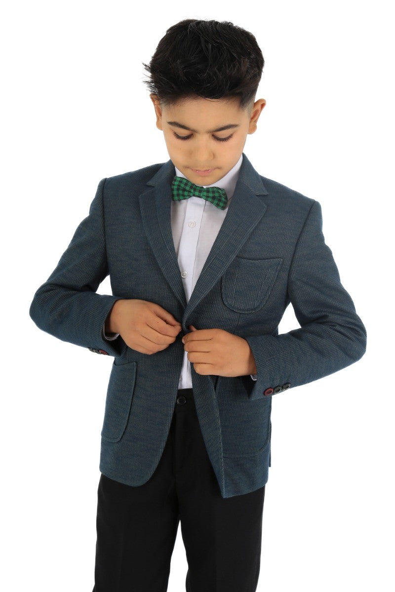 Jungen Baumwollmischung Slim Fit Formeller Köper Blazer - Khakigrün