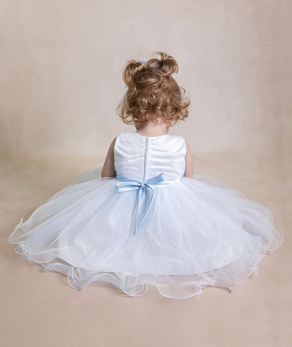 Robe en tulle à sequins pour bébés et filles - RILEY - Bleu Bébé