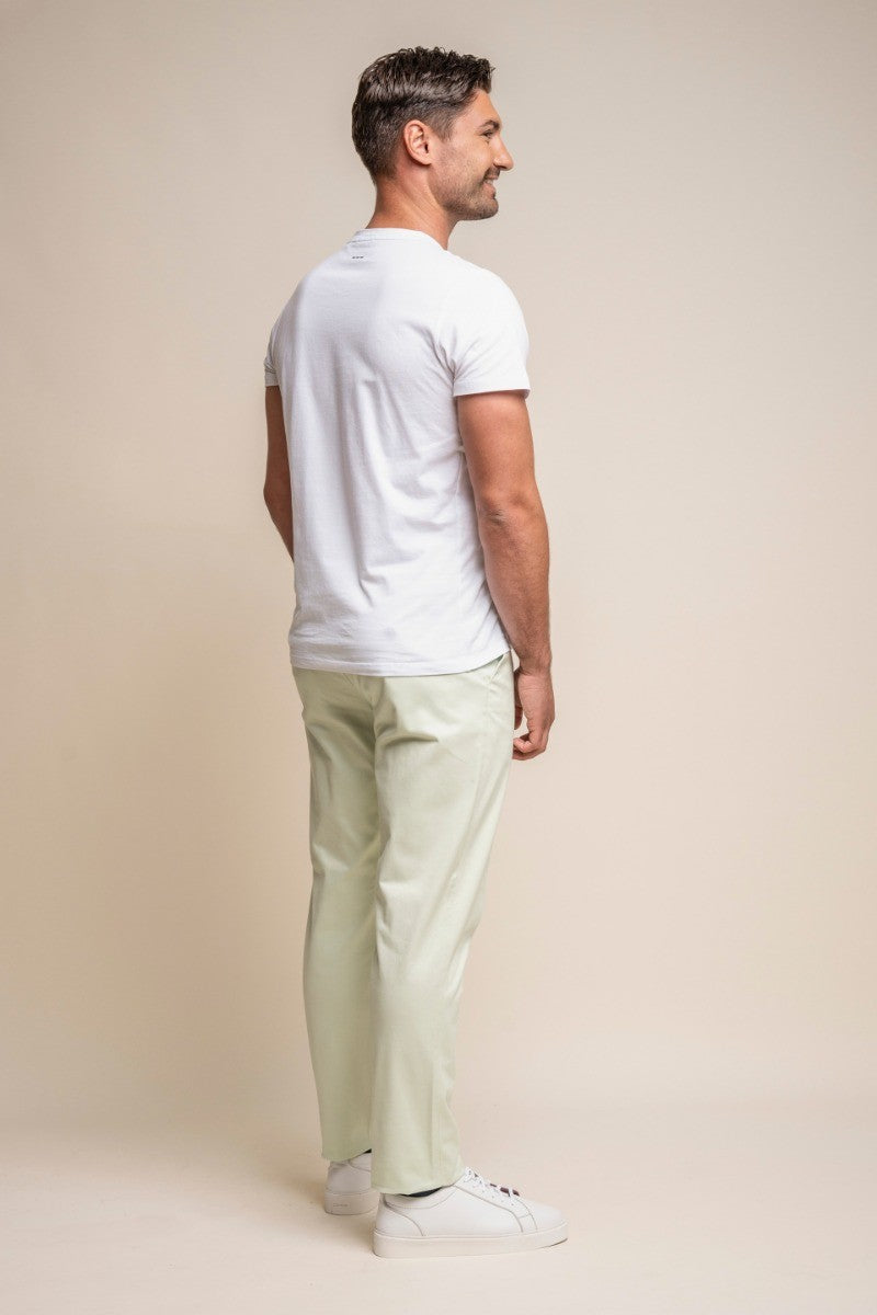 Pantalons chino en coton pour hommes - DAKOTA - Crème Sauge