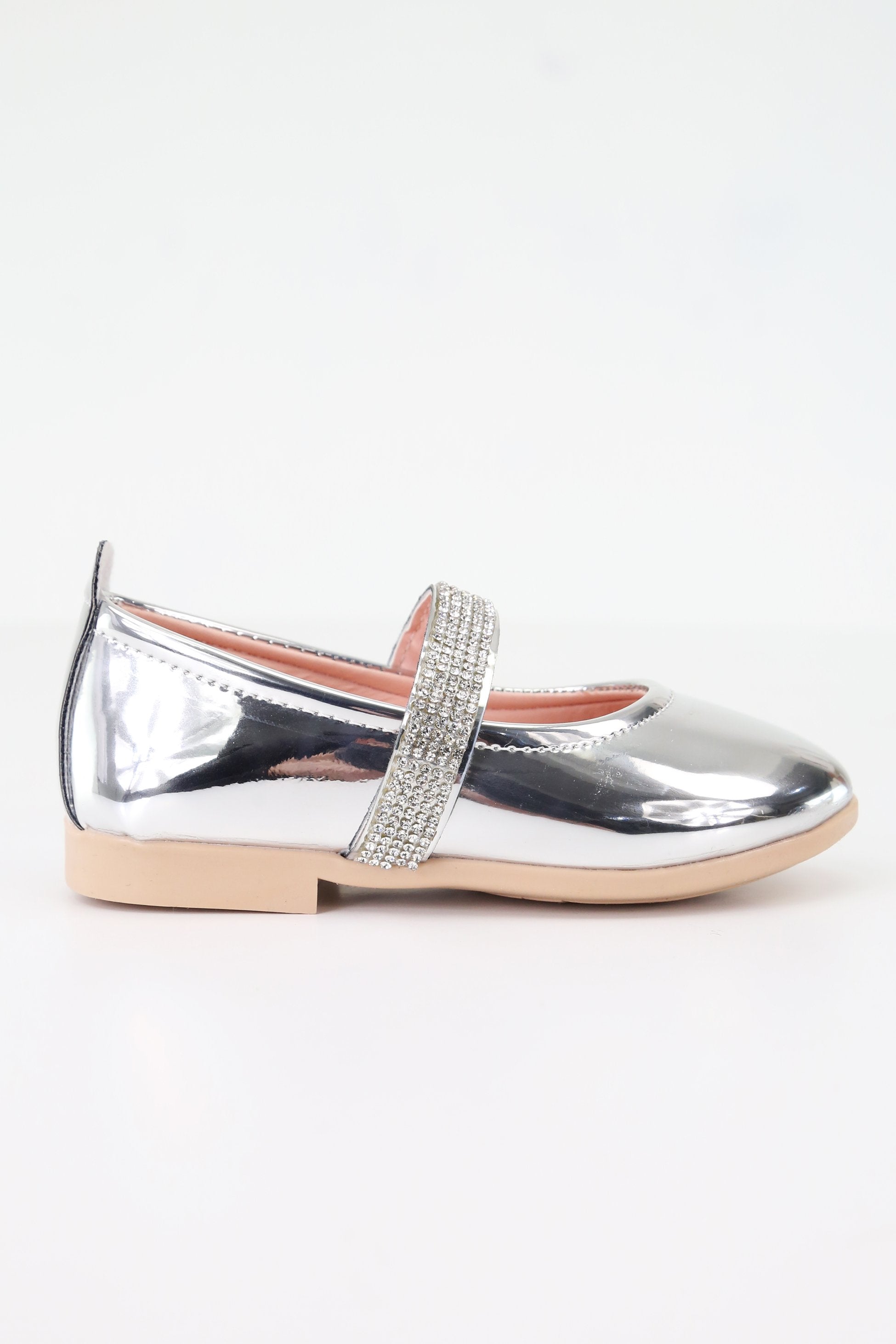 Chaussures Mary Jane Vernies à Strass pour Filles - ARWEN - Argent