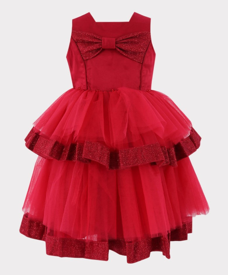 Blumenmädchen Tüll Besondere Anlässe Puffy Kleid - Rot