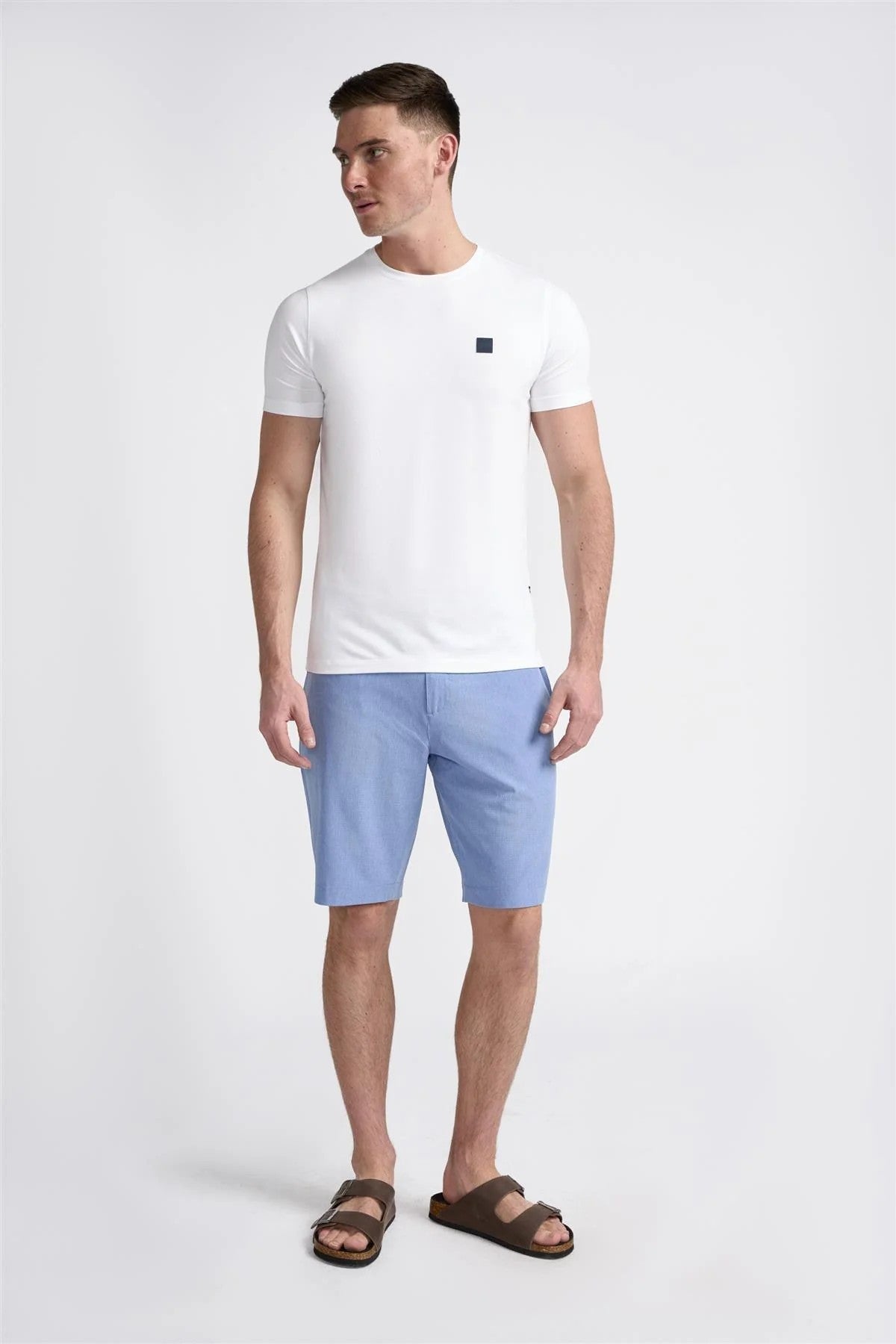 Herren Sommer Essentials Strukturierte Shorts – DENVER - Azurblau